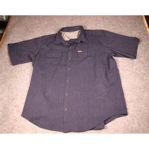 Orvis Classic Collection Mens XXL Blue Short Sleeve Button Front Utility Shirt